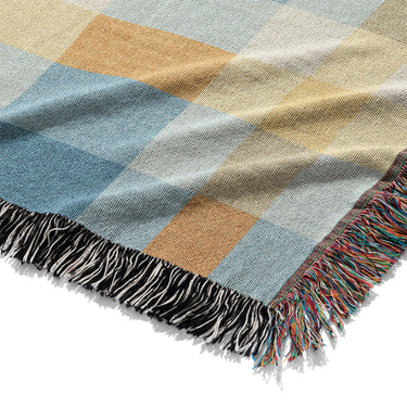 Monroe Plaid Blue & Yellow Mockup Woven Detail