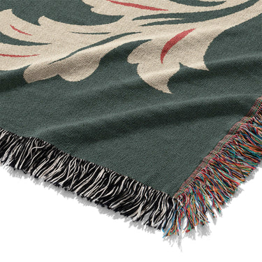 Aubrey Forest Green & Red Mockup Woven Detail