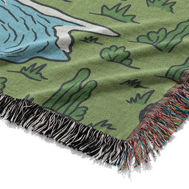 Bears Catching Salmon Mockup Woven Detail