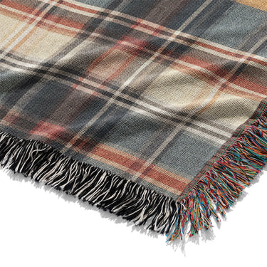 MacPherson Plaid Navy & Gold Mockup Woven Detail