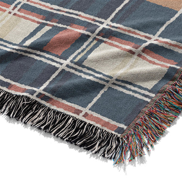 MacPherson Plaid Navy & Gold Mockup Woven Detail
