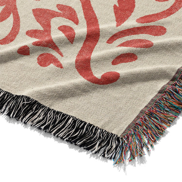 Floranna Ivory & Red Mockup Woven Detail