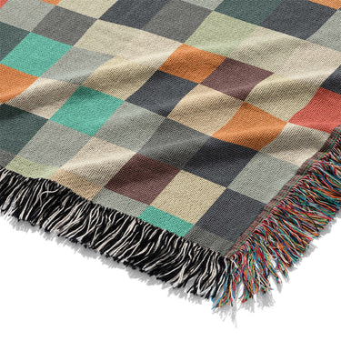 Pixel Mosaic Multicolor Earthtone Mockup Woven Detail