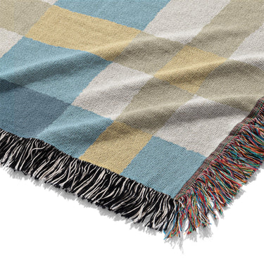 Monroe Plaid Blue & Yellow Mockup Woven Detail