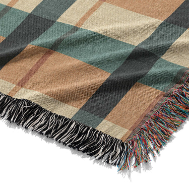 Brenton Plaid Taupe Teal Mockup Woven Detail