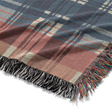 Monaghan Plaid Blue & Red Mockup Woven Detail
