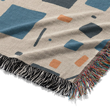 Geometric Confetti Blue & Orange Mockup Woven Detail