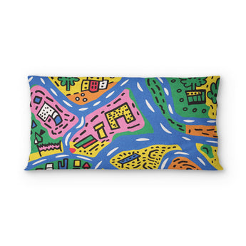 Kids Road Map psking - cotton - White Backing