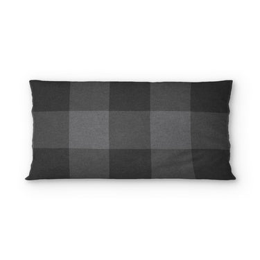 Buffalo Plaid Charcoal Black psking - cotton - White Backing