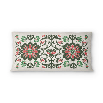 Georgiana Green & Deep Cerise psking - cotton - White Backing