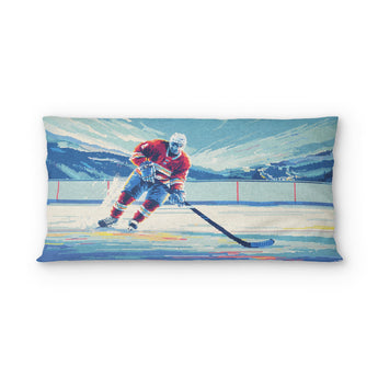 8 Bit Pond Hockey psking - cotton - White Backing