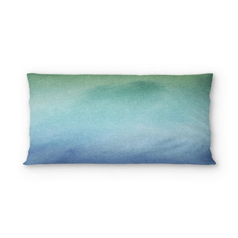 Micah Watercolor Blue & Green psking - cotton - White Backing
