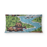 Bears Catching Salmon psking - cotton - White Backing