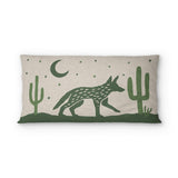 Desert Coyote Forest & Moss Green psking - cotton - White Backing