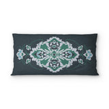 Fenwick Navy & Green psking - cotton - White Backing