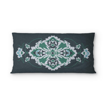 Fenwick Navy & Green psking - cotton - White Backing