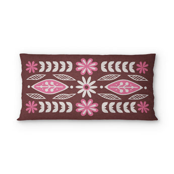 Topanga Burgandy & Pink psking - cotton - White Backing
