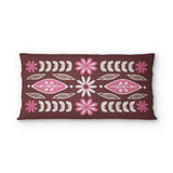 Topanga Burgandy & Pink psking - cotton - White Backing