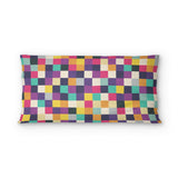 Pixel Mosaic Multicolor Midtone psking - cotton - White Backing