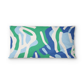 Leonardo Blue Green psking - cotton - White Backing