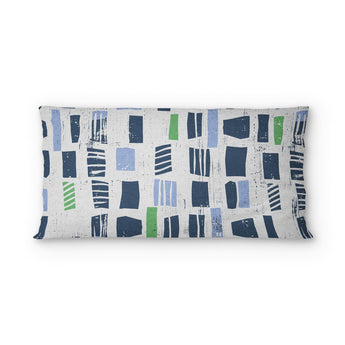 Milo Blue & Green psking - cotton - White Backing