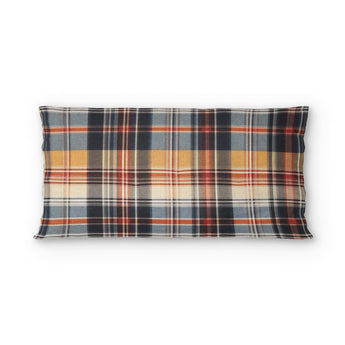 MacPherson Plaid Navy & Gold psking - cotton - White Backing