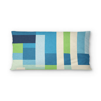 Henry Blue & Green psking - cotton - White Backing