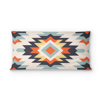 Dakota Blue & Orange psking - cotton - White Backing