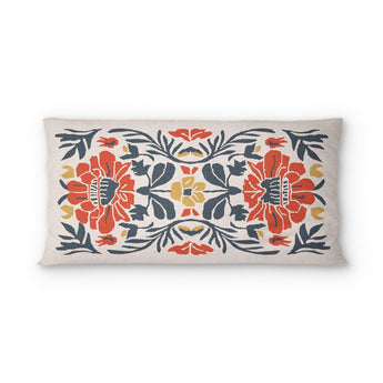 Corriana Navy & Red psking - cotton - White Backing
