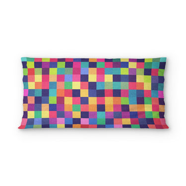 Pixel Mosaic Multicolor Vibrant psking - cotton - White Backing