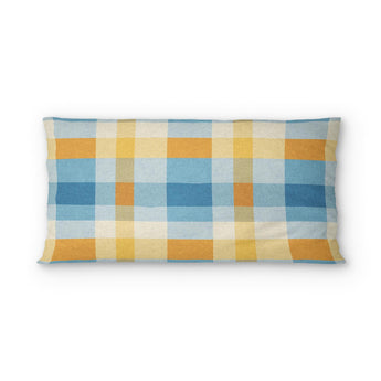 Monroe Plaid Blue & Yellow psking - cotton - White Backing