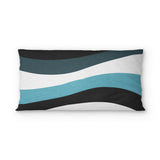 Sinuous Teal Monochrome psking - cotton - White Backing