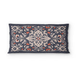 Annette Navy & Orange psking - cotton - White Backing