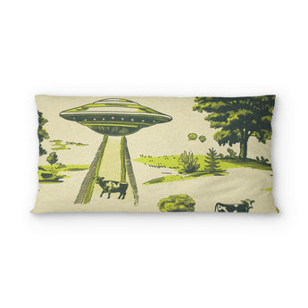 UFO Cow Abduction Toile psking - cotton - White Backing