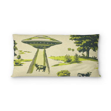 UFO Cow Abduction Toile psking - cotton - White Backing