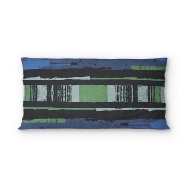 Ojai Blue & Green psking - cotton - White Backing