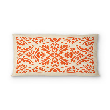 Floranna Ivory & Orange psking - cotton - White Backing
