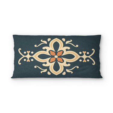Vanessa Blue & Gold psking - cotton - White Backing