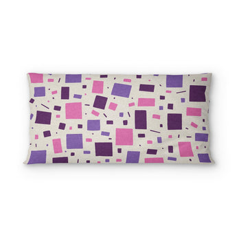Geometric Confetti Purple & Pink psking - cotton - White Backing