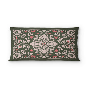 Annette Green & Coral psking - cotton - White Backing