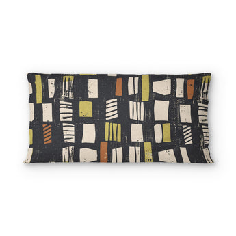 Milo Navy Lime & Terracotta psking - cotton - White Backing
