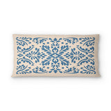 Floranna Ivory & Blue psking - cotton - White Backing