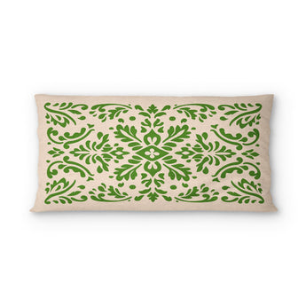 Floranna Ivory & Green psking - cotton - White Backing