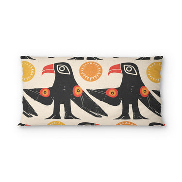 Tribal Birds Ivory psking - microfiber - Double Sided Print