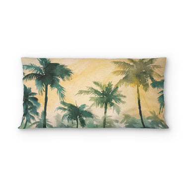 Sunset Palms Green & Orange psking - microfiber - Double Sided Print