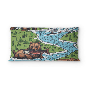 Bears Catching Salmon psking - microfiber - Double Sided Print