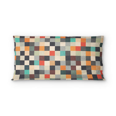 Pixel Mosaic Multicolor Earthtone psking - microfiber - Double Sided Print