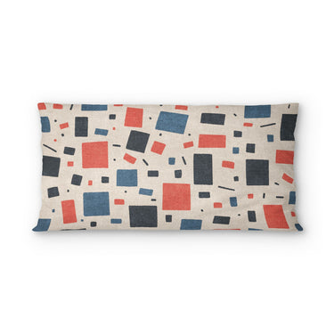 Geometric Confetti Blue & Red in King (36" x 20") Size