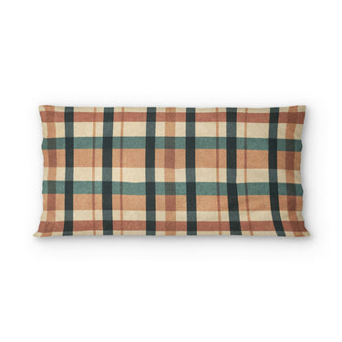 Brenton Plaid Taupe Teal in King (36" x 20") Size