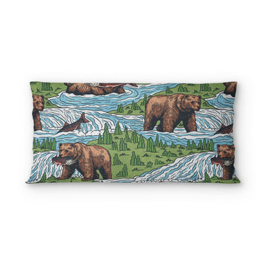 Bears Catching Salmon in King (36" x 20") Size